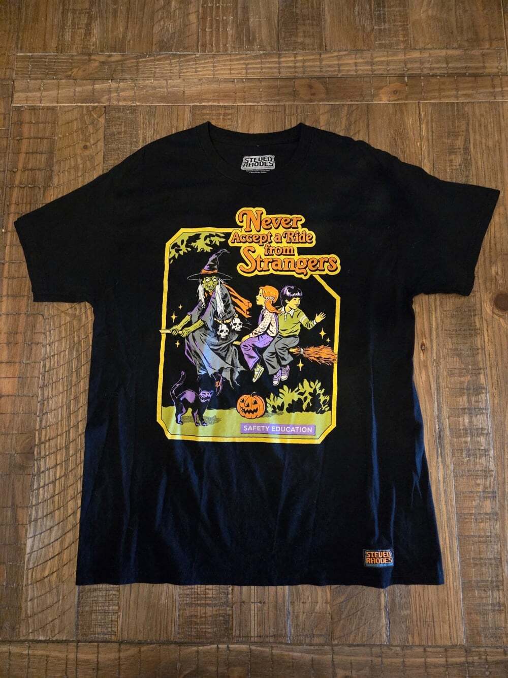 Steven Rhodes T-shirt Never Accept Rides From Strangers Size:L